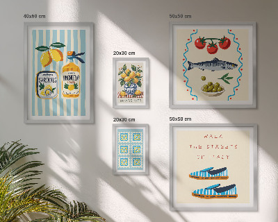 Pared galería de arte Cítricos de la cocina italiana