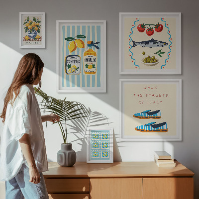 Pared galería de arte Cítricos de la cocina italiana