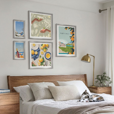 Conjunto de cuadros decorativos Vacaciones en Italia: Amalfi y Capri.