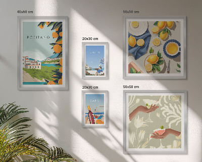 Conjunto de cuadros decorativos Vacaciones en Italia: Amalfi y Capri.