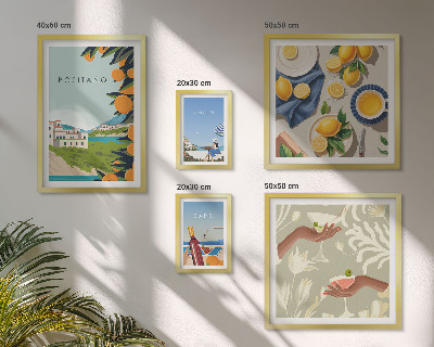 Conjunto de cuadros decorativos Vacaciones en Italia: Amalfi y Capri.