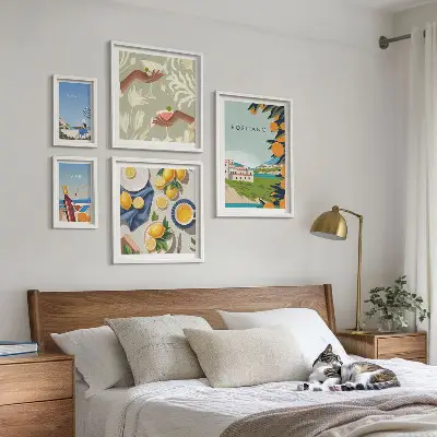Conjunto de cuadros decorativos paisajes de vacaciones en Italia con Amalfi y Capri