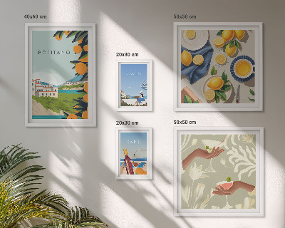 Conjunto de cuadros decorativos Vacaciones en Italia: Amalfi y Capri.