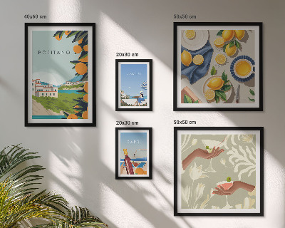 Conjunto de cuadros decorativos Vacaciones en Italia: Amalfi y Capri.