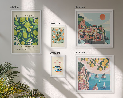 Conjunto de cuadros decorativos Vacaciones de frutas tropicales