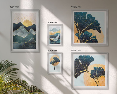 Pared galería de arte Paisajes de montaña con plantas de estilo elegante