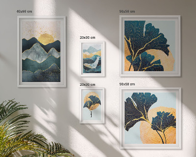 Pared galería de arte Paisajes de montaña con plantas de estilo elegante