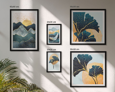 Pared galería de arte Paisajes de montaña con plantas de estilo elegante