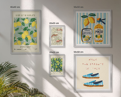 Set de 5 cuadros para salón Inspiraciones vintage frutales