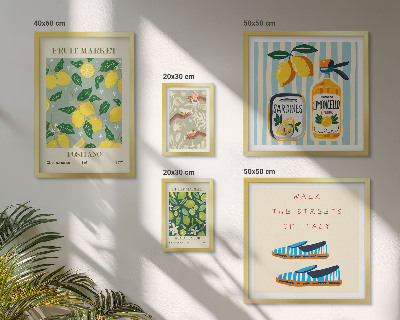 Set de 5 cuadros para salón Inspiraciones vintage frutales