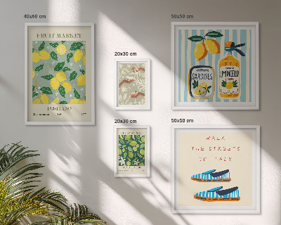 Set de 5 cuadros para salón Inspiraciones vintage frutales
