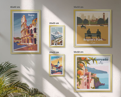 Set de 5 cuadros para salón Paisajes de ciudades europeas