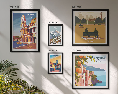 Set de 5 cuadros para salón Paisajes de ciudades europeas