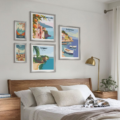 Pared galería de arte Paisajes costeros de Europa