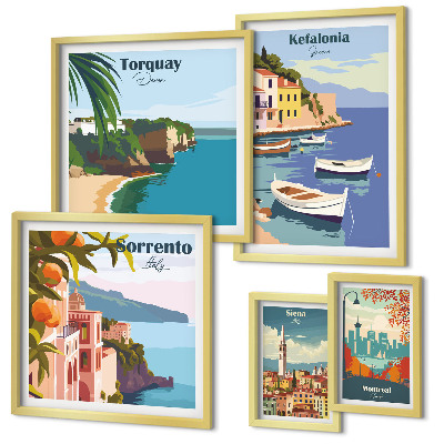 Pared galería de arte Paisajes costeros de Europa