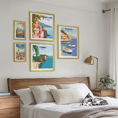 Pared galería de arte Paisajes costeros de Europa