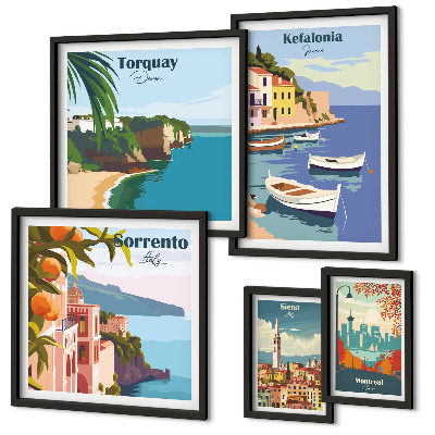 Pared galería de arte Paisajes costeros de Europa
