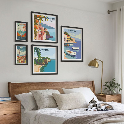 Pared galería de arte Paisajes costeros de Europa
