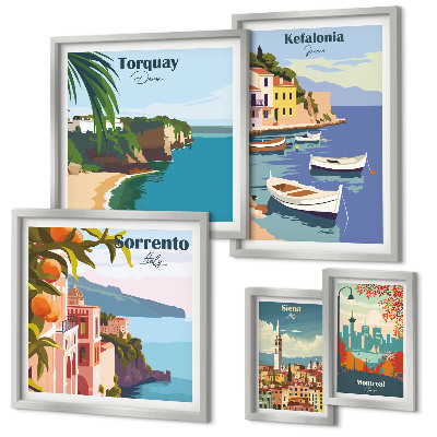 Pared galería de arte Paisajes costeros de Europa