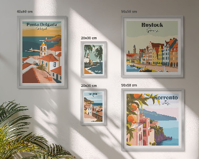 Set de 5 cuadros para salón Paisajes urbanos europeos