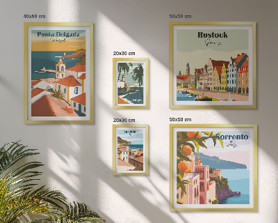 Set de 5 cuadros para salón Paisajes urbanos europeos