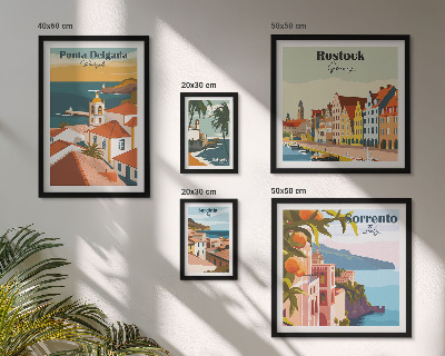 Set de 5 cuadros para salón Paisajes urbanos europeos
