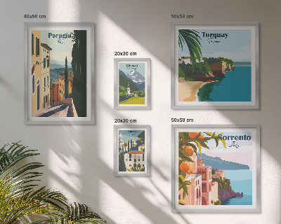 Pared galería de arte Pintorescos pueblos italianos