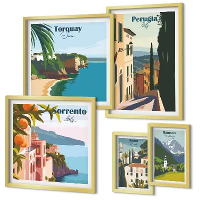 Pintorescos pueblos italianos cuadro para pared de galería de arte