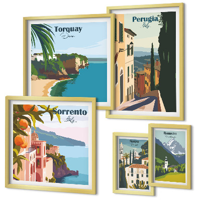 Pared galería de arte Pintorescos pueblos italianos
