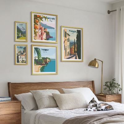 Pared galería de arte Pintorescos pueblos italianos