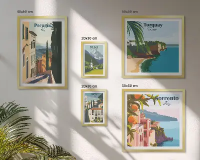 Pintorescos pueblos italianos cuadro para pared de galería de arte