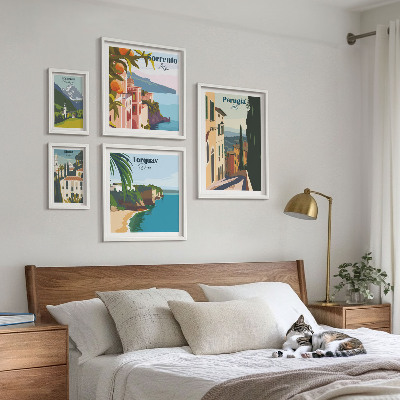 Pared galería de arte Pintorescos pueblos italianos