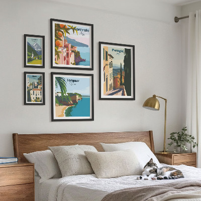 Pared galería de arte Pintorescos pueblos italianos