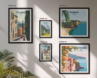 Pared galería de arte Pintorescos pueblos italianos