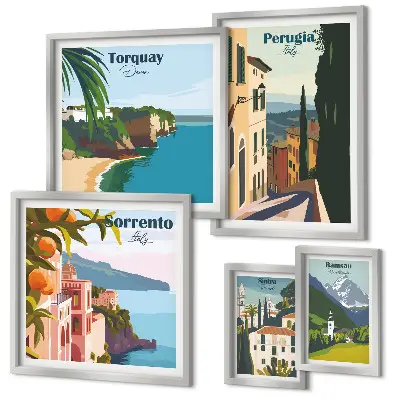Pintorescos pueblos italianos cuadro para pared de galería de arte