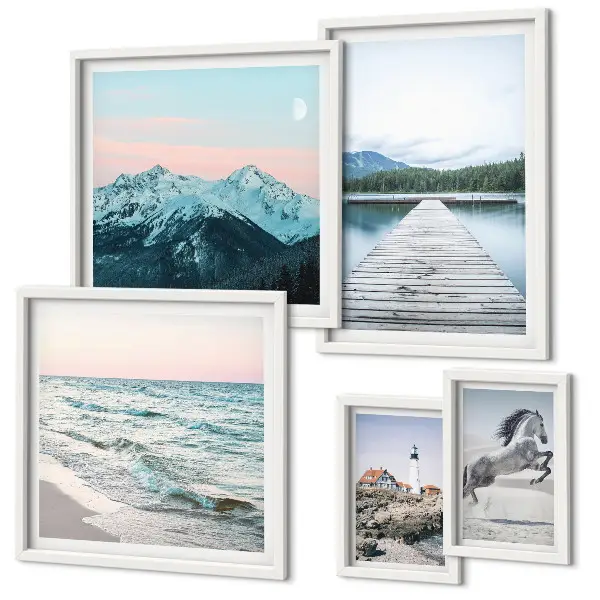Set de 5 cuadros de paisajes naturales decoración para salón
