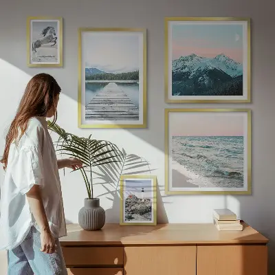 Set de 5 cuadros de paisajes naturales decoración para salón