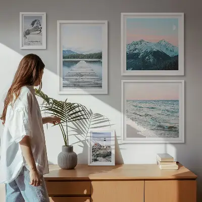 Set de 5 cuadros de paisajes naturales decoración para salón