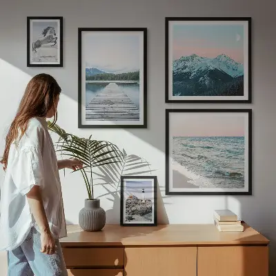 Set de 5 cuadros de paisajes naturales decoración para salón