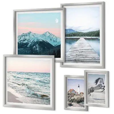 Set de 5 cuadros de paisajes naturales decoración para salón