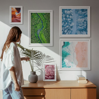 Pared galería de arte paisajes verdes naturales
