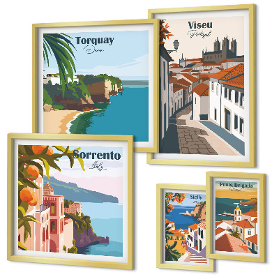 Conjunto de cuadros decorativos Pueblos pintorescos de Europa