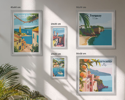 Set de 5 cuadros para salón Paisajes de ciudades europeas