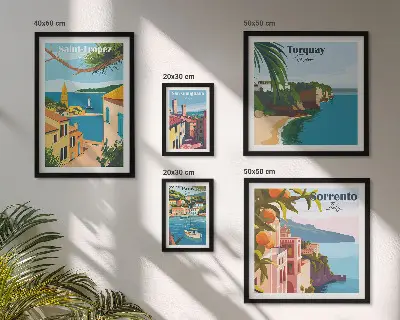 Set de 5 cuadros decorativos con paisajes de ciudades europeas