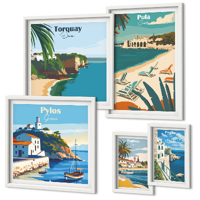Pared galería de arte Paisajes costeros de Europa
