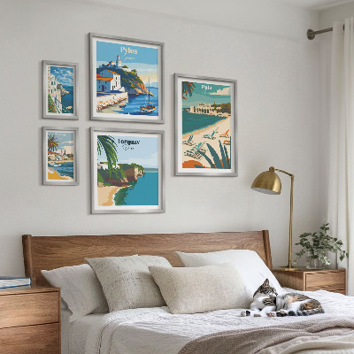 Pared galería de arte Paisajes costeros de Europa