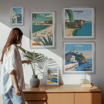 Pared galería de arte Paisajes costeros de Europa