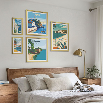 Pared galería de arte Paisajes costeros de Europa