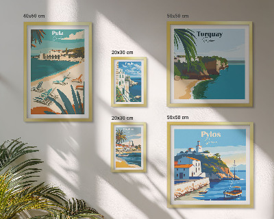 Pared galería de arte Paisajes costeros de Europa