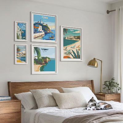 Pared galería de arte Paisajes costeros de Europa